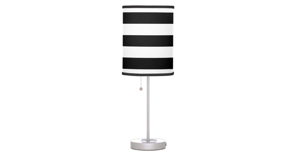 Black Stripes Classy Decor Table Lamp Zazzle Com