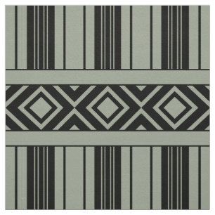 Black Stripes & Diamonds, Custom Color Background Fabric