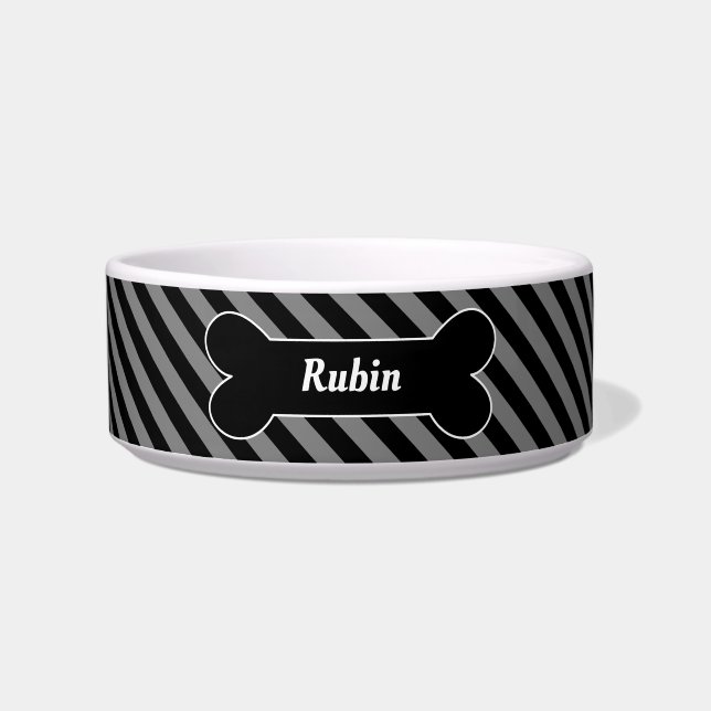 Black Stripes - DIY Name Bowl (Front)
