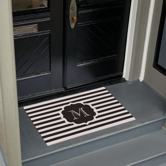 Black Stripes Doormat