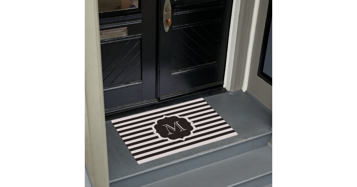 Black Stripes Doormat Zazzle