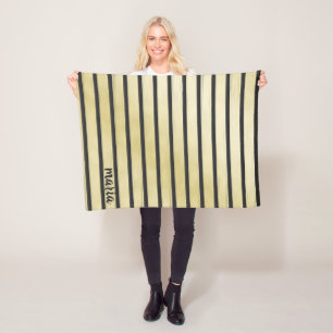 Black Stripes Fleece Blanket