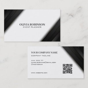 Black Stripes Gold Thin Lines Business Card