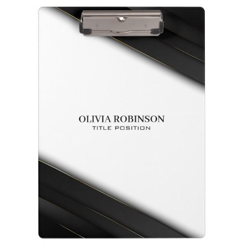 Black Stripes Gold Thin Lines Clipboard