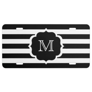 Black Stripes License Plate