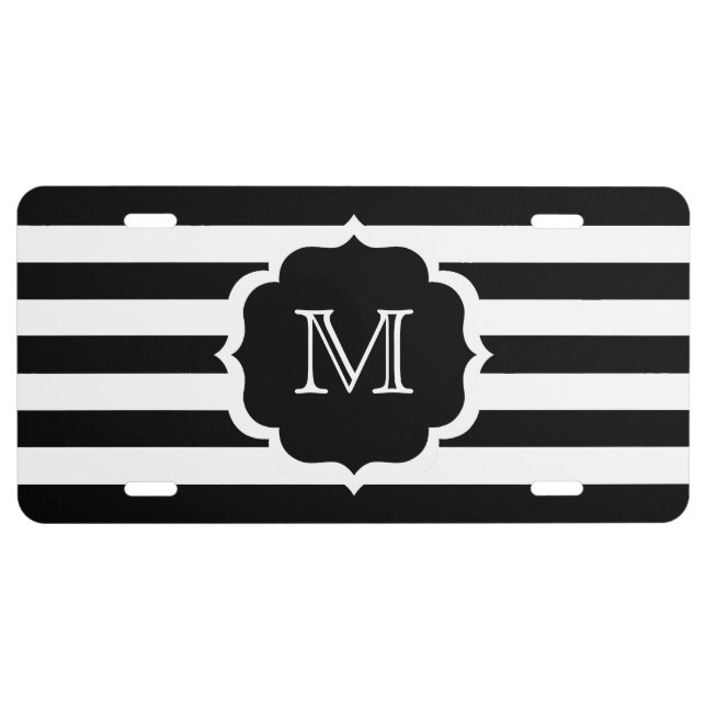 Black Stripes License Plate (Front)