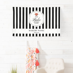 Black Stripes Logo Wall Pop Up Shop Vendor Event Banner