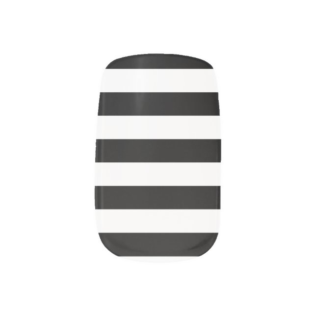 Black Stripes Minx Nail Art (Left Thumb)