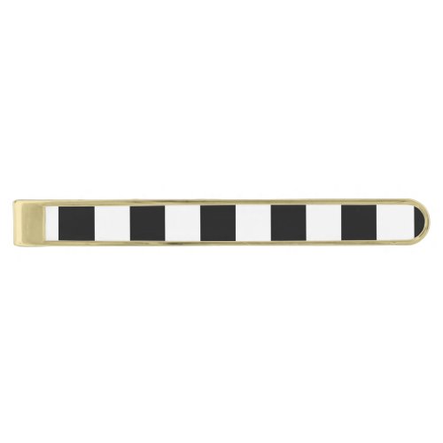 Black Stripes on Custom Color Gold Finish Tie Clip