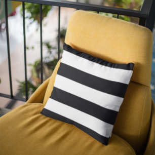 Black Stripes Outdoor Pillow