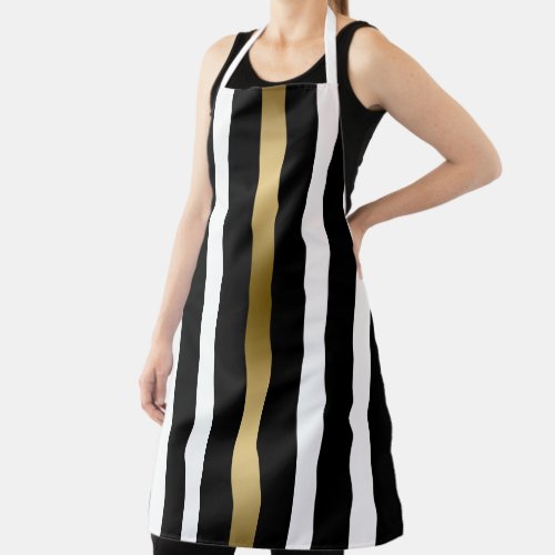 Black Stripes Pattern Apron