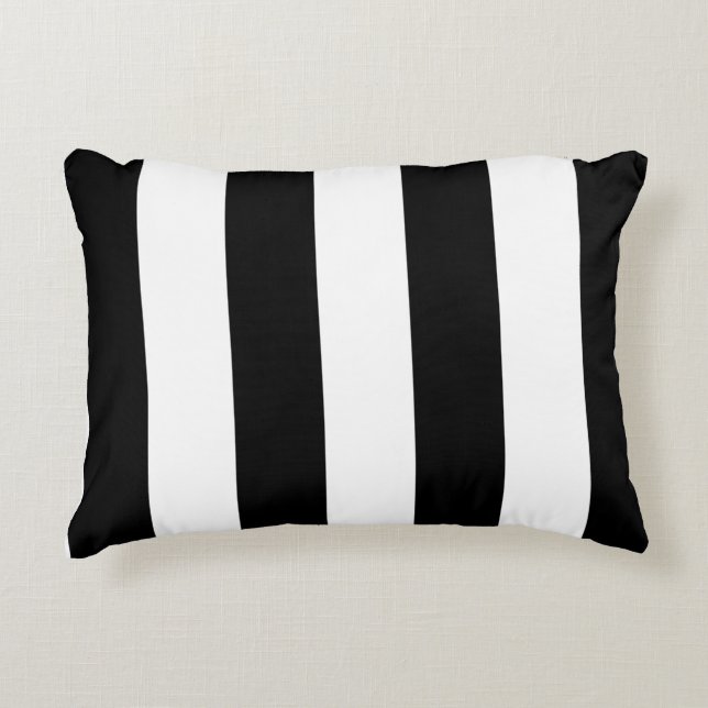 Black Stripes Pattern {pick your background color} Accent Pillow (Front)