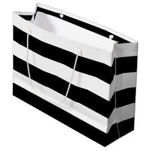 Black Stripes Pattern {pick your background color} Large Gift Bag