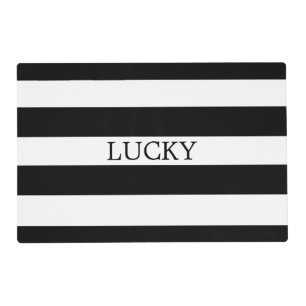 Black Stripes Pattern {pick your background color} Placemat