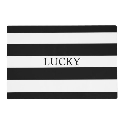 Black Stripes Pattern pick your background color Placemat