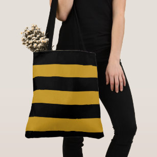 yellow bag with black stripe