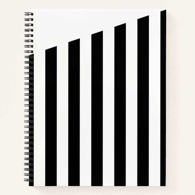 Black Stripes Slanted Top Notebook (Front)