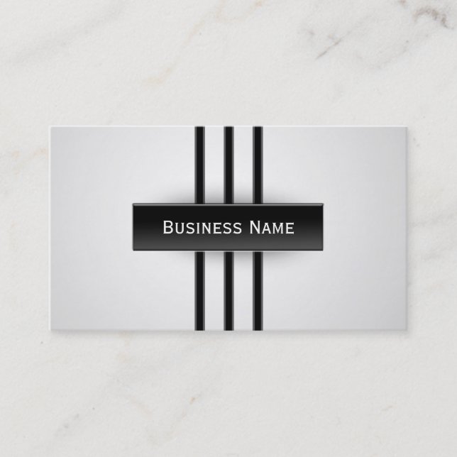 Black Stripes Sport Style Business Card (Front)
