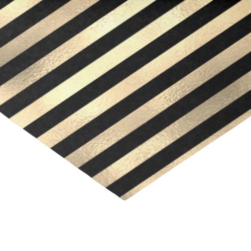 Black Stripes Textured Iridescent Gold Background  Tissue Paper