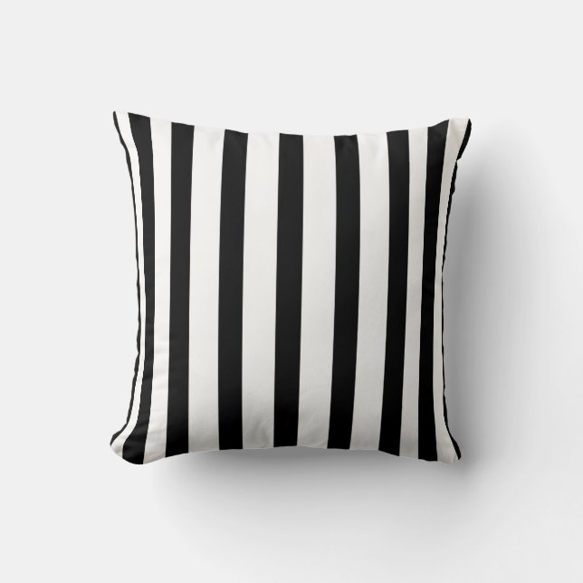 Black Stripes Throw Pillow (Front)