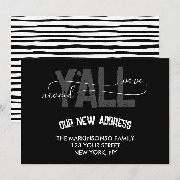 Black Stripes We Moved Y’all Moving Announcement