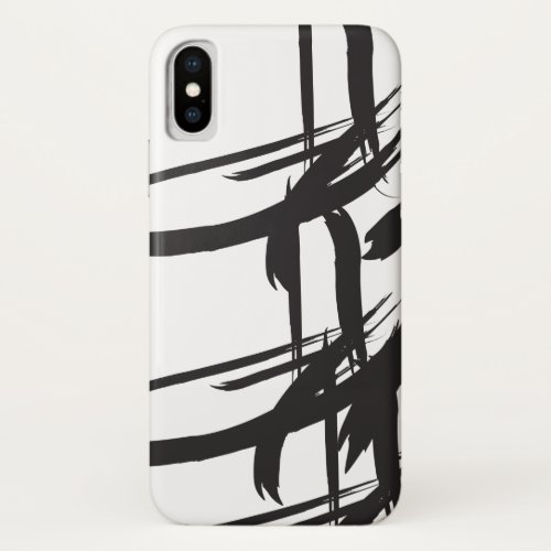 Black strokes by Lorena Depante iPhone X Case