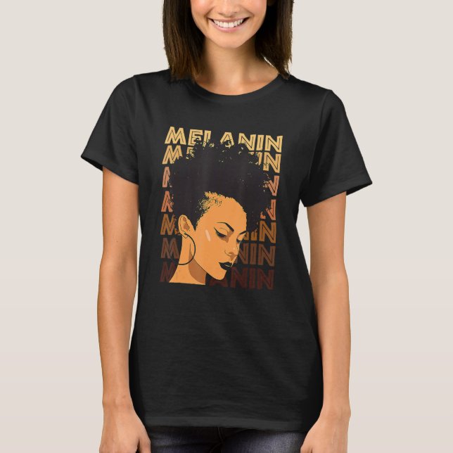 Black Strong Girl Afro Love Melanin African Americ T-Shirt (Front)