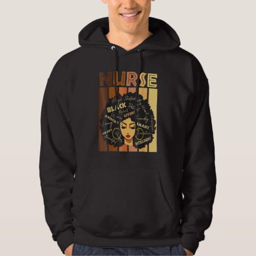 Black Strong Nurse Afro Love Melanin African Ameri Hoodie