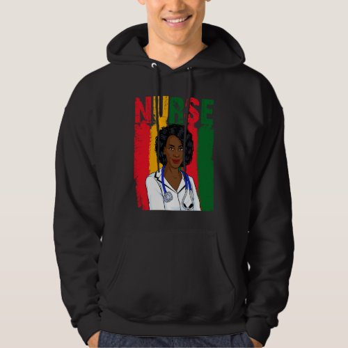 Black Strong Nurse Afro Love Melanin African Ameri Hoodie