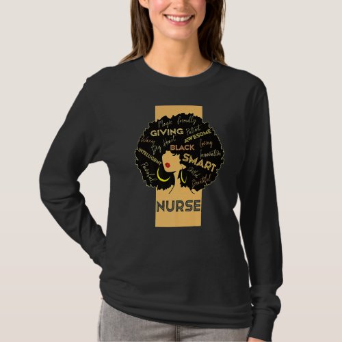 Black Strong Nurse Afro Love Melanin African Ameri T_Shirt