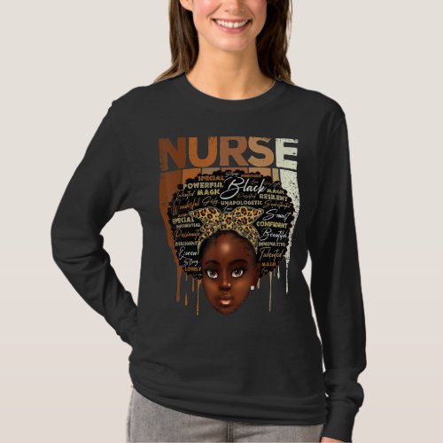 Black Strong Nurse Afro Love Melanin African Ameri T_Shirt