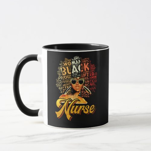 Black Strong Nurse Afro Melanin African American Mug