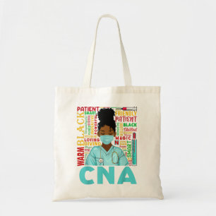 Black Strong Nurse CNA Afro Melanin African Americ Tote Bag