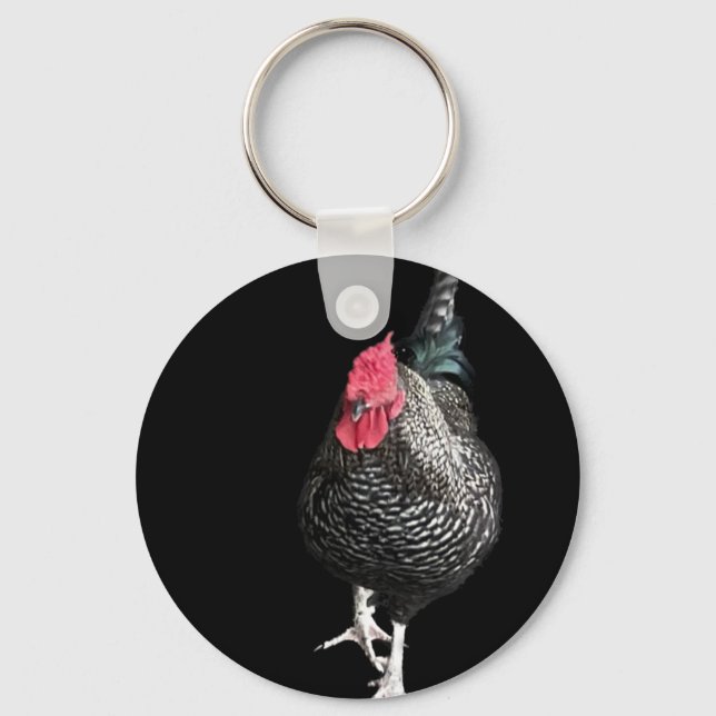 Black Strutting Cockerel No 3   Keychain (Front)