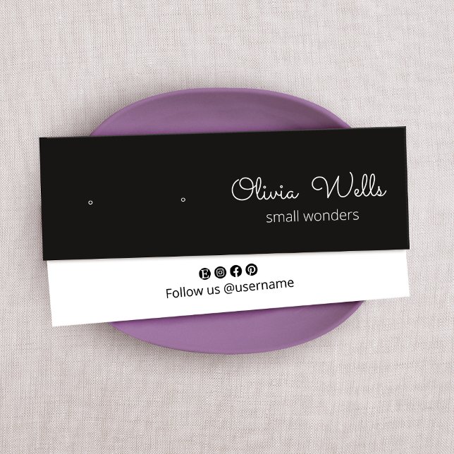 Black Stud  Script  Earring Holder (Creator Uploaded)