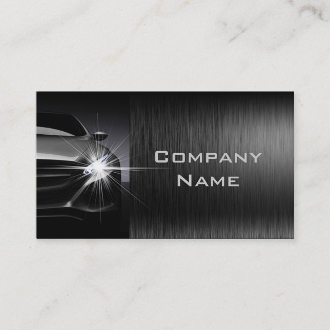 Black Stylish Automotive Business Card (Front)