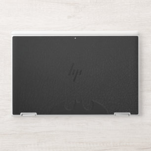 black stylish background leather HP laptop skin