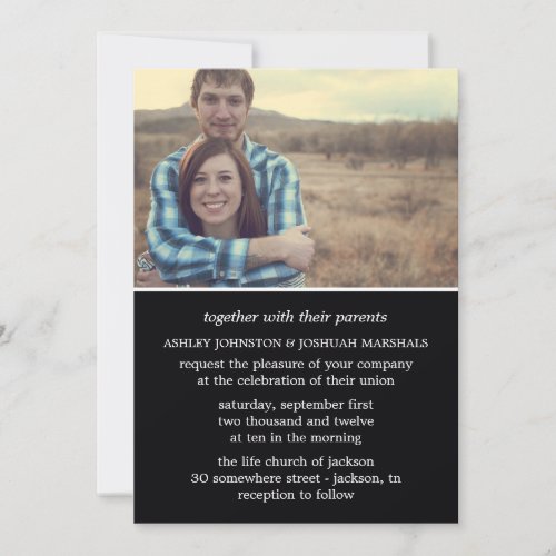 Black Stylish Photo Wedding Invitations