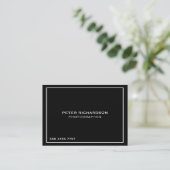Black stylish professional custom business card (Standing Front)