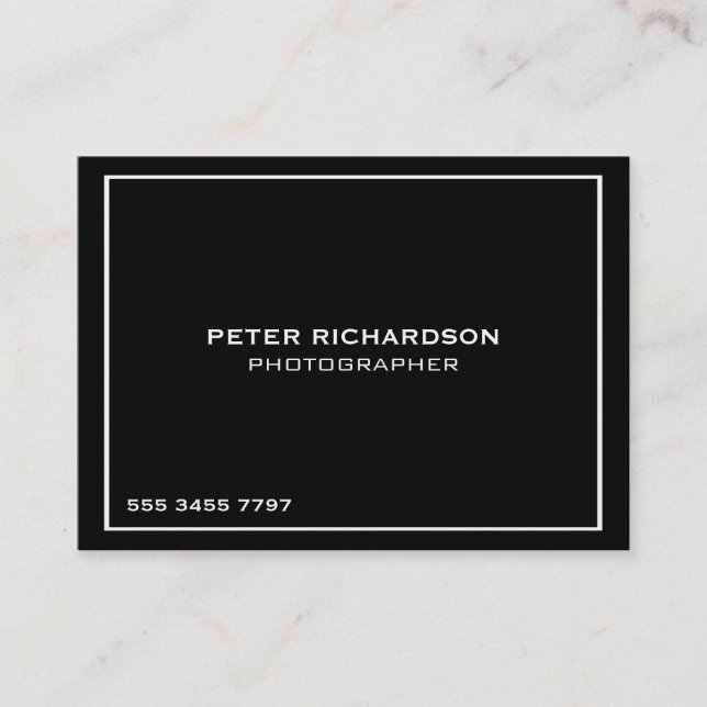 Black stylish professional custom business card (Front)
