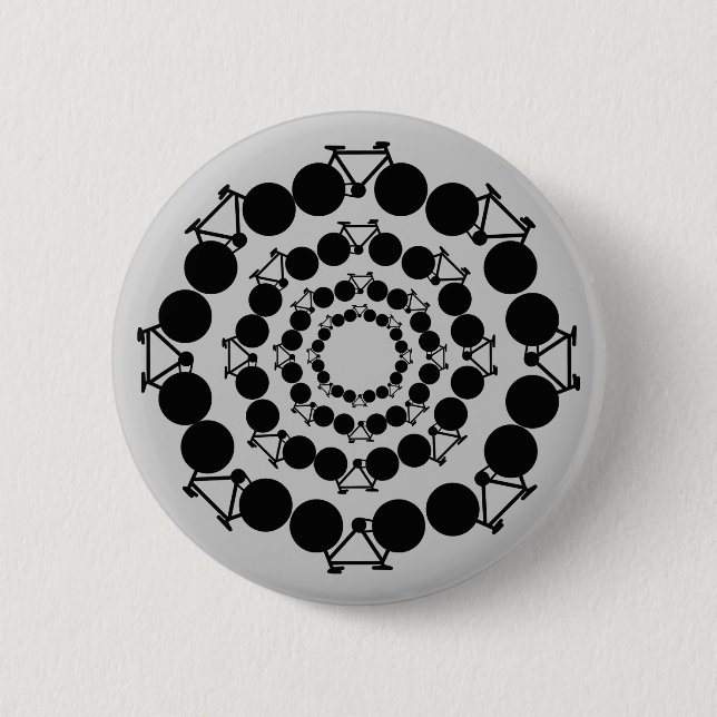 black stylized bikes in circles button (Front)