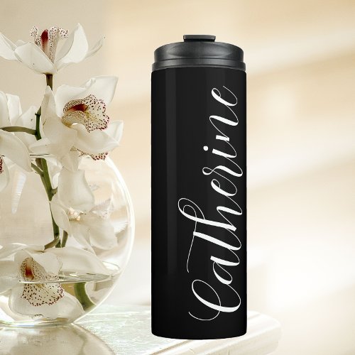 Black Stylized Maid of Honor Name Thermal Tumbler