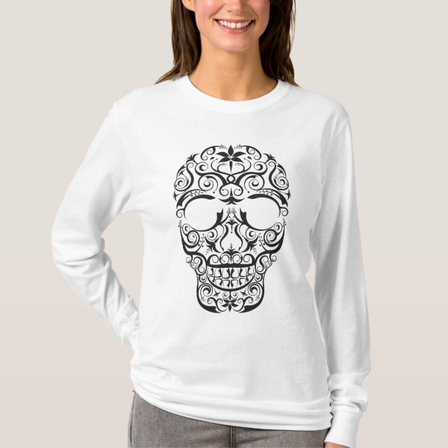 Black Stylized Skull T-Shirt (Front)