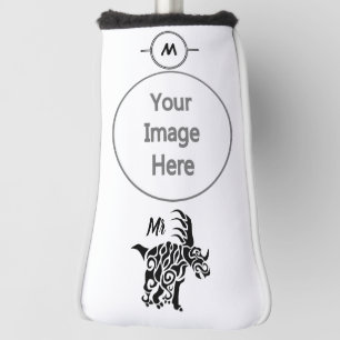 Black Styracosaurus  with Tribal War Paint Golf Head Cover