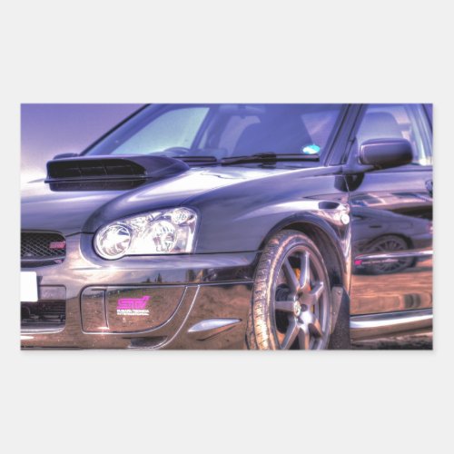 Black Subaru Impreza WRX STi Rectangular Sticker