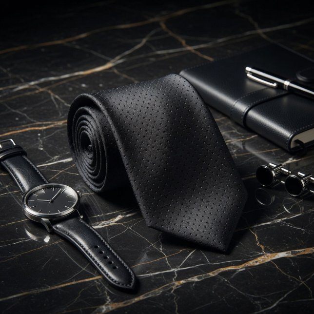 Black Subtle Polka Dot  Neck Tie (Creator Uploaded)