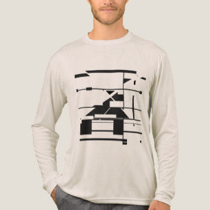 Black Subway Map Geometric Abstract Labyrinth Tri-Blend Shirt