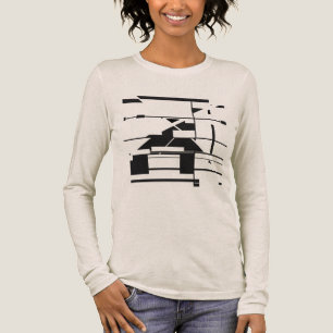 Black Subway Map Geometric Abstract Labyrinth Tri-Blend Shirt