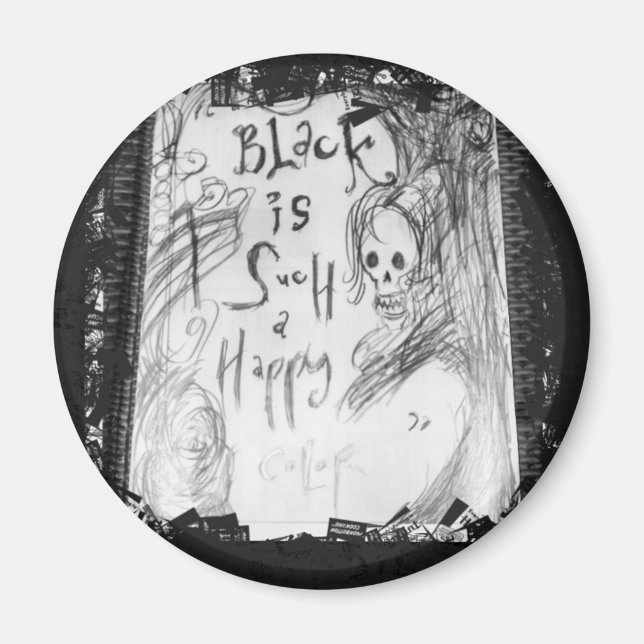 black such a happy color magnet (Front)