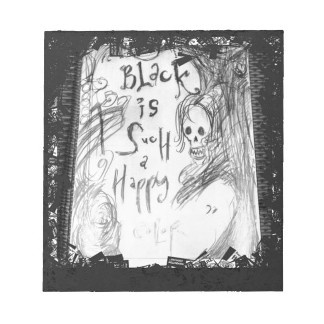 black such a happy color notepad (Front)